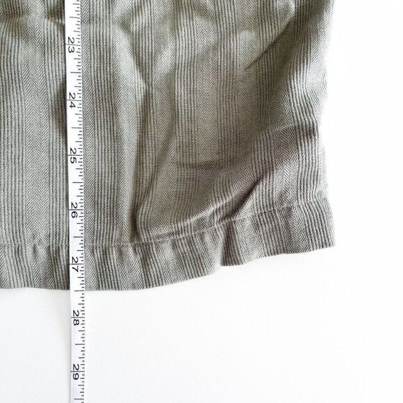 Claiborne Mens Silk Button Down Camp Shirt Casual Short Sleeve Green Large - Picture 4 of 8